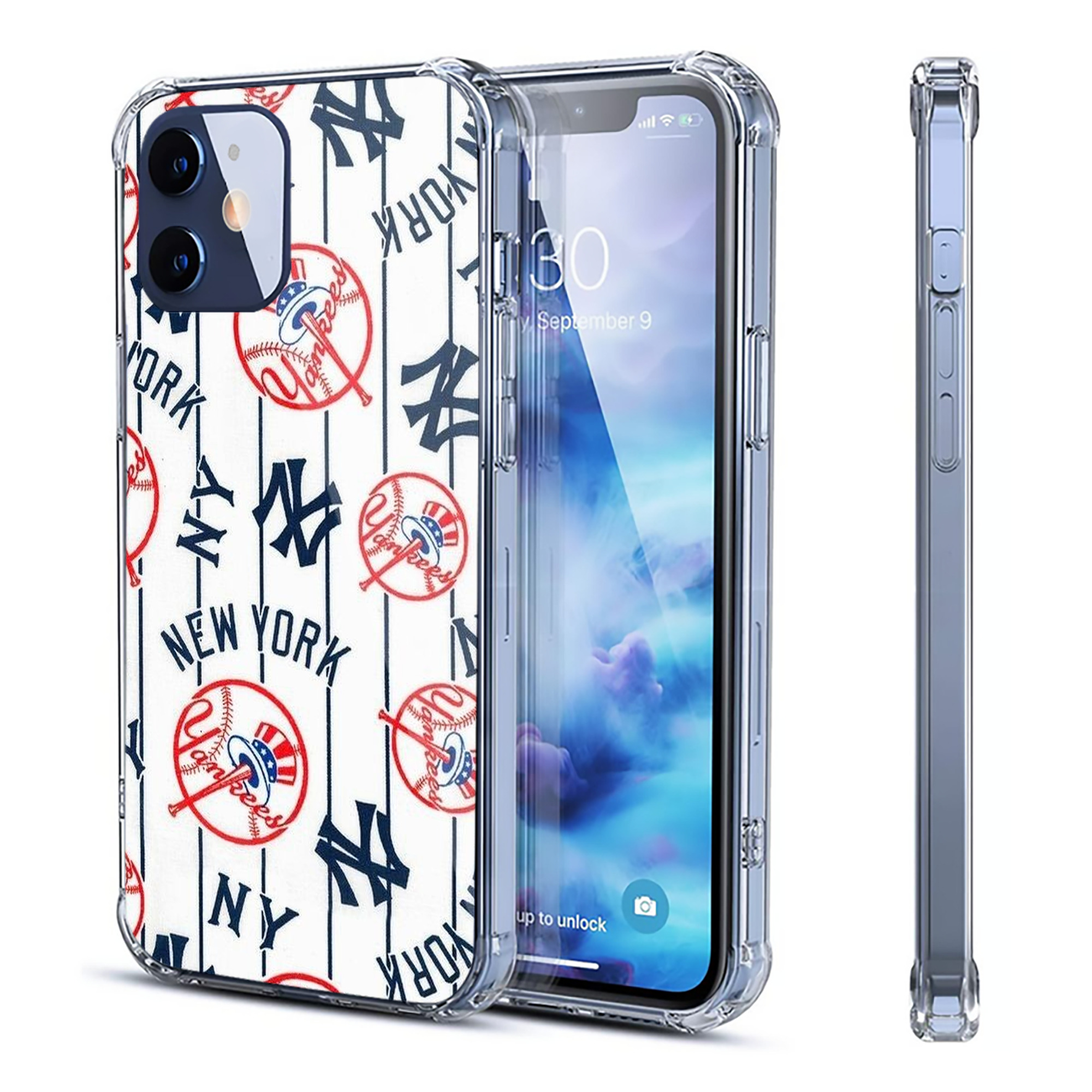 New York Yankees 219 Clear IPhone 12 Case – Soft TPU With UV Print – Enhanced Drop Protection, Precise Fit, Anti-Fingerprint, Customizable Design, Scratch-Resistant, Yellow-Resistant